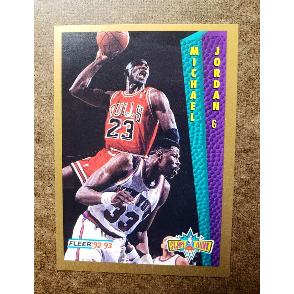 1992-93 Fleer MICHAEL JORDAN SLAM DUNK NBA Basketball Card 273 Chicago Bulls HOF